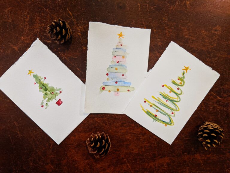 3 Simple Ways to Paint Christmas Tree on Cards