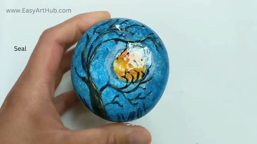Halloween Moonlit Tree Rock Painting (Sealed)