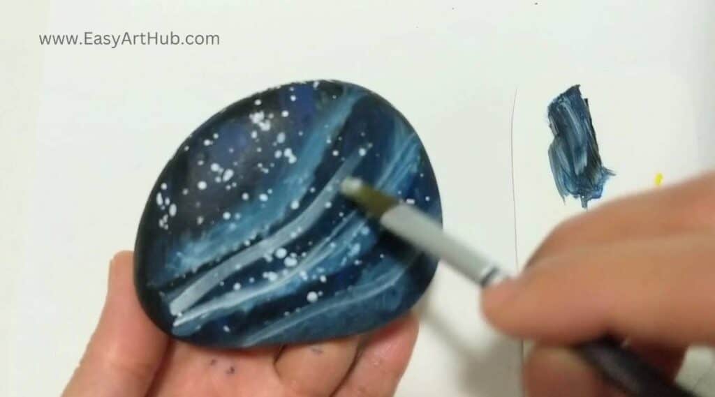 Step 6. More Lights(Northern Light Rock Painting Tutorial)