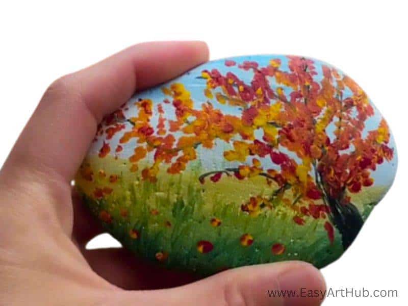 Autumn Painted On A Rock